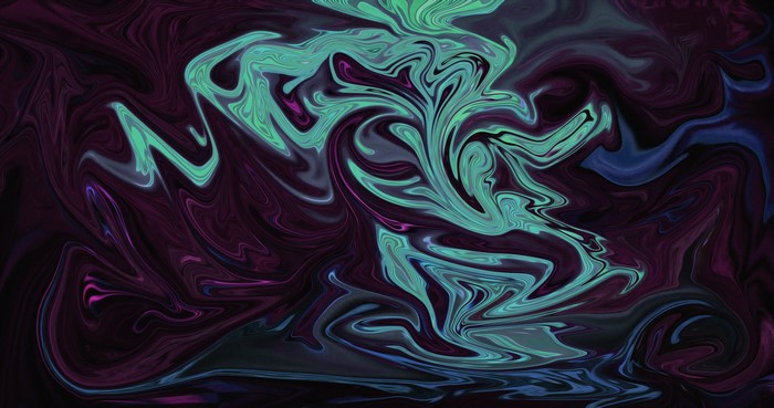 Abstract fluid digital artwork with dark colors