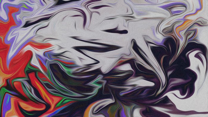 Abstract fluid digital art with colorful swirls
