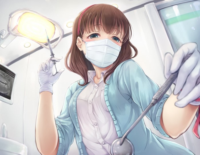 Sakuma Mayu as a Dentist with Syringe