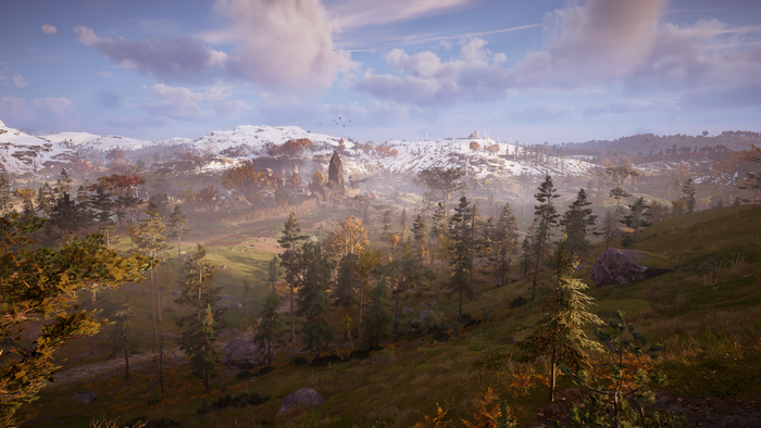 Eivor in a snowy landscape from Assassin's Creed Valhalla