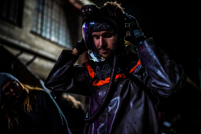Ryan Kwanten in a futuristic suit