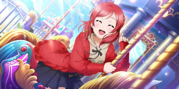 Maki Nishikino from Love Live! Series on a Carousel