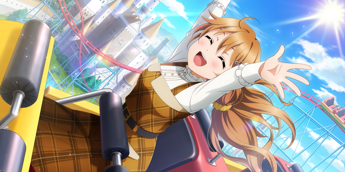 Konoe Kanata from Love Live! Sunshine!! on a roller coaster