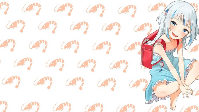 Gawr Gura from Hololive with shrimp pattern