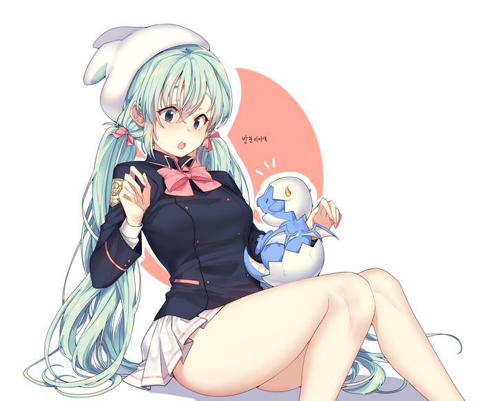 Girl from MapleStory with a baby dragon