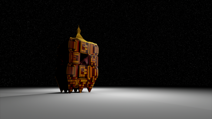 Abstract 3D render of a sci-fi object