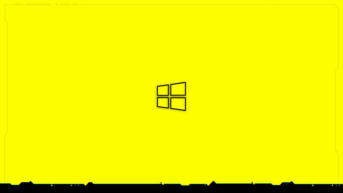 4K Windows Logo on Yellow Background