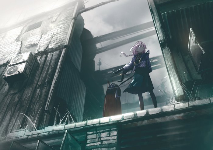 Kaf in a ruined city