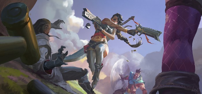 Samira from League of Legends in combat