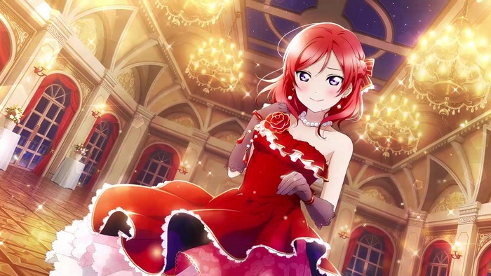 Maki Nishikino from Love Live! in a red dress