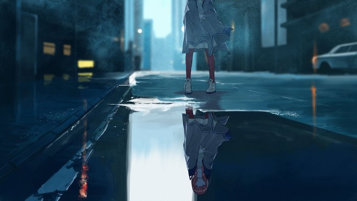 Kaf (Virtual Youtuber) in Rainy City