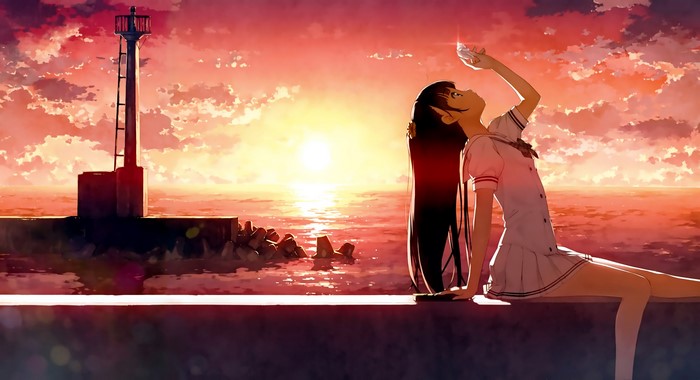 Nagisa from Kantoku at sunset