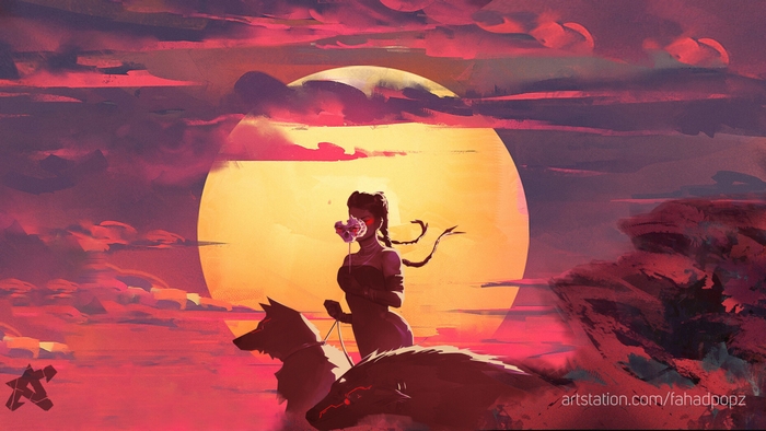 Loba from Apex Legends with wolves