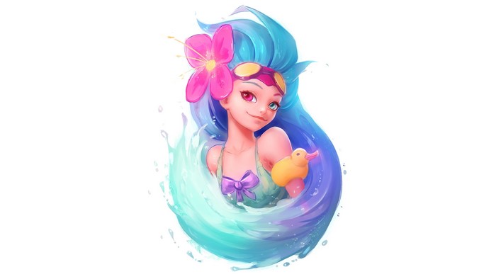Pool Party Zoe from League of Legends with a duck