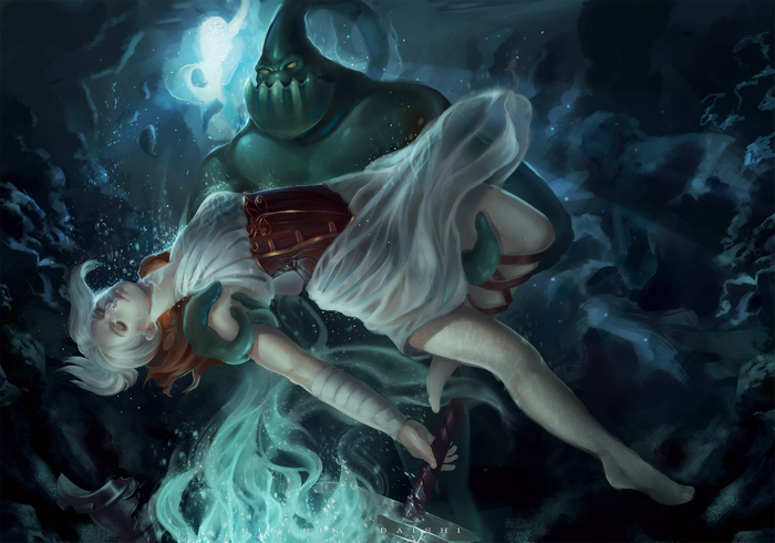 Zac and Riven from League of Legends Artwork
