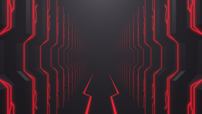 Abstract 3D render with red lines