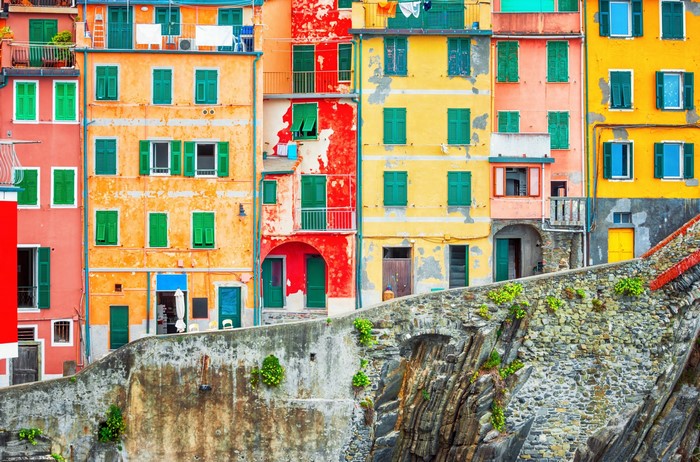 Colorful buildings in an Italian town