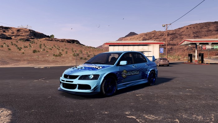 Mitsubishi Lancer Evo IX at Gas Station in Need for Speed Payback
