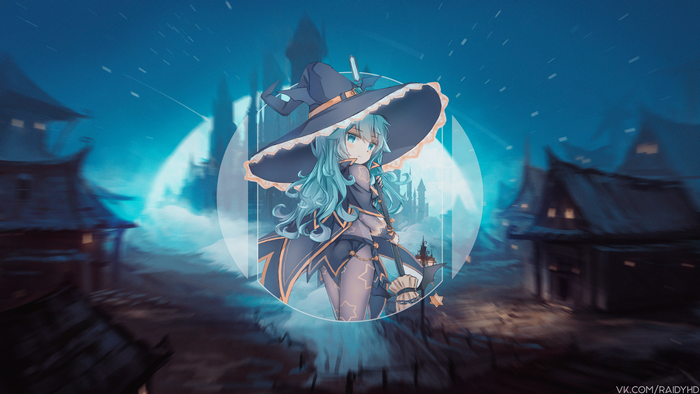Natsumi from Date A Live with a witch hat