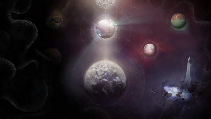 Destiny 2: Planets and celestial structures in space