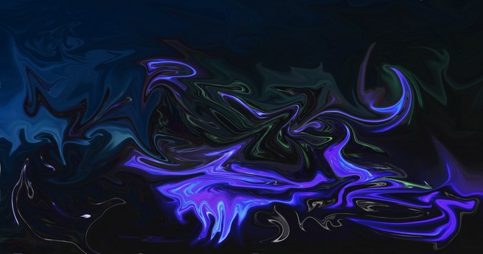 Abstract fluid digital art with purple and blue swirls
