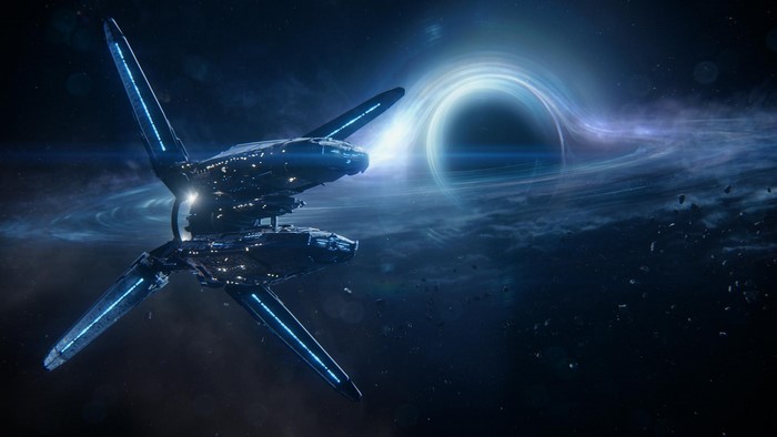 Spaceship near a black hole in Mass Effect: Andromeda