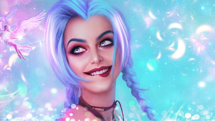 Jinx from League of Legends with Angels