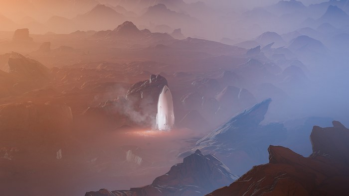 Rocket landing on Mars