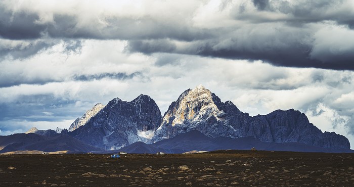Mountains under dramatic clouds