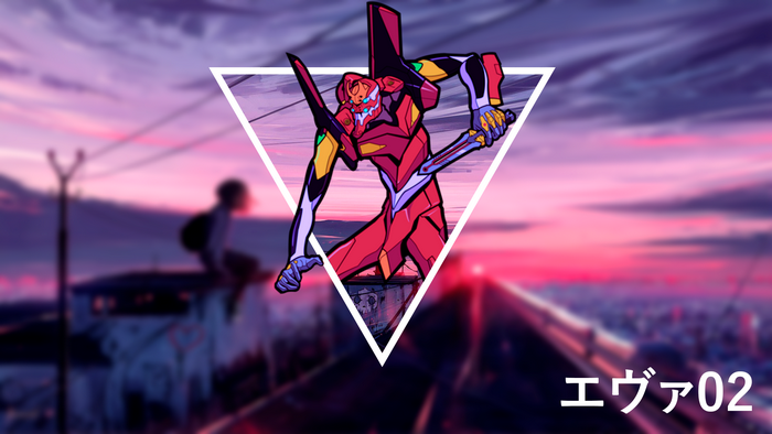 Evangelion Unit-02 with Japanese Text