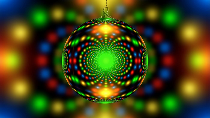 Abstract colorful Christmas ornament with fractal pattern
