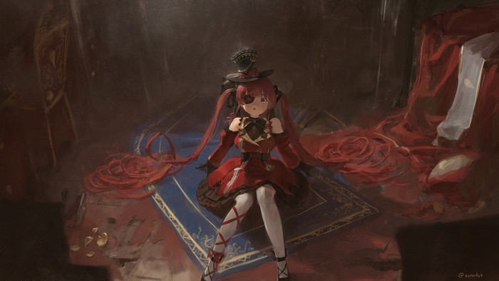 Houshou Marine from Hololive in Gothic Lolita Dress