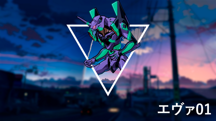 Evangelion Unit-01 with Japanese text