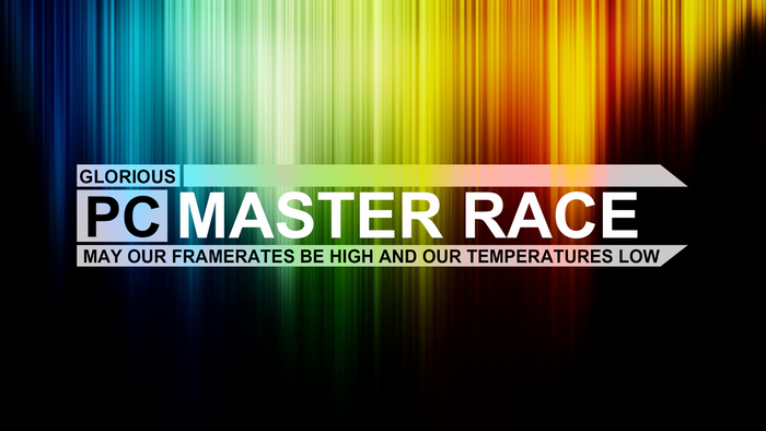 Glorious PC Master Race quote with colorful background