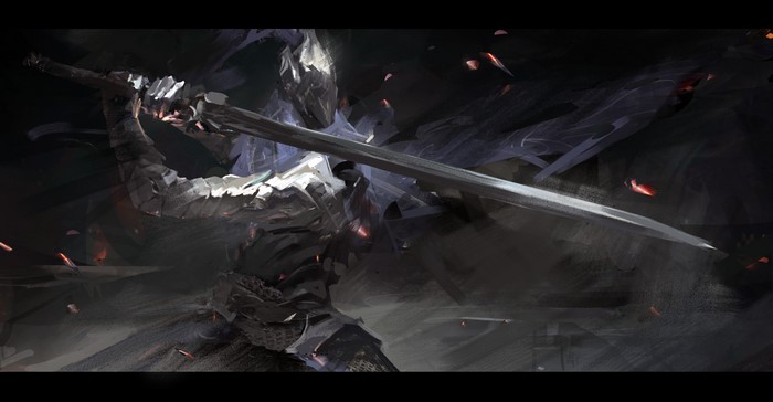 Artorias the Abysswalker from Dark Souls with a sword