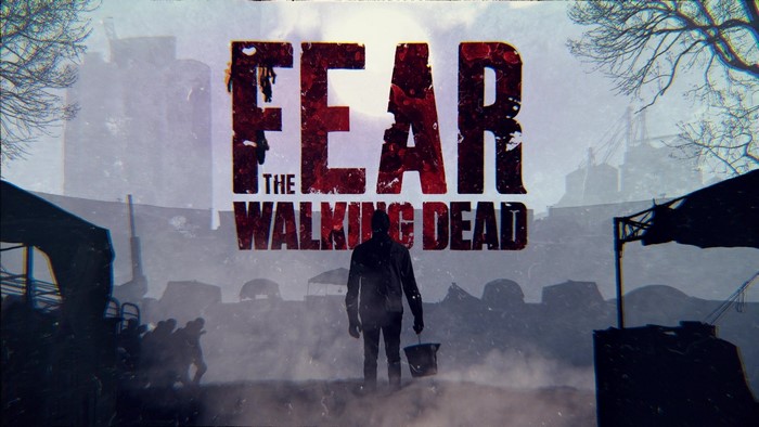 Fear the Walking Dead title card with a man holding a bucket