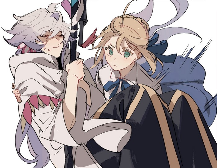 Artoria Pendragon and Merlin from Fate/Grand Order
