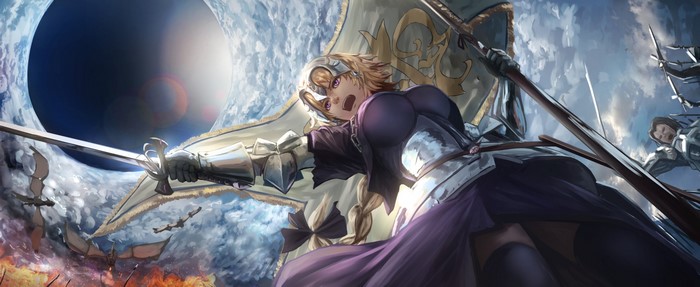 Jeanne d'Arc from Fate/Grand Order in battle