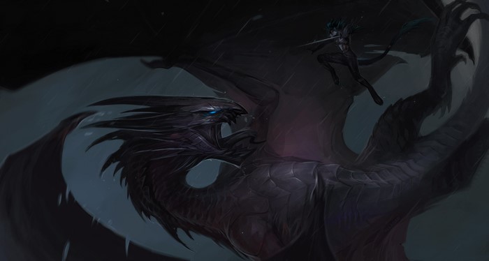 4K Fantasy Art Dragon Battle
