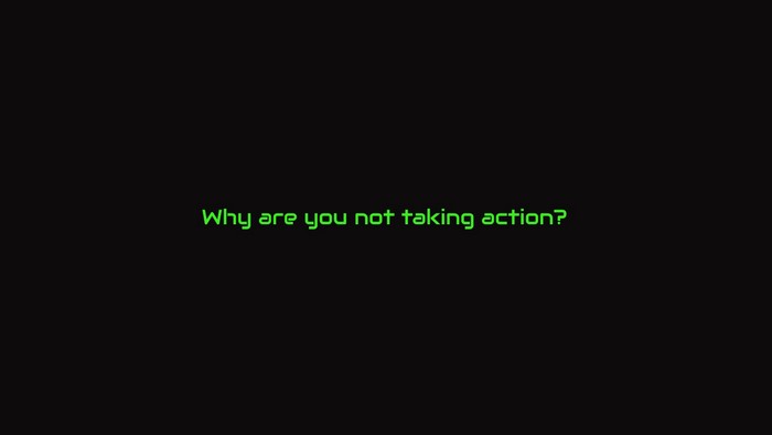 Text on black background