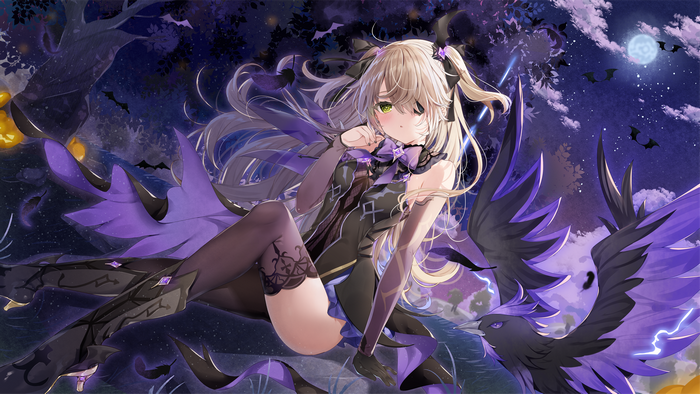 Fischl from Genshin Impact Halloween Artwork