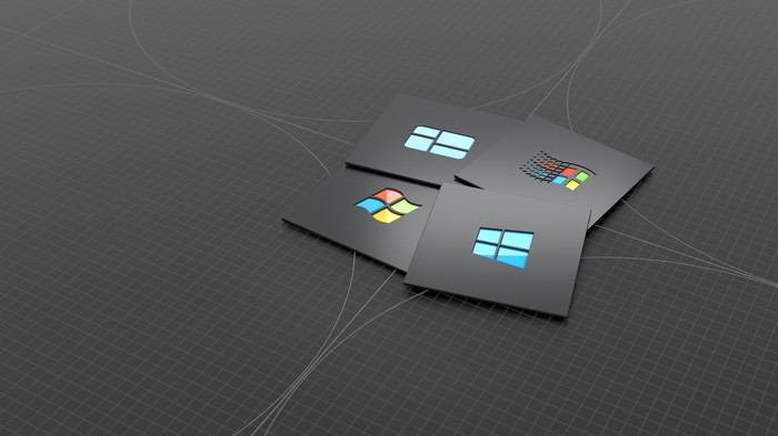 Microsoft Windows Logos Evolution 4K