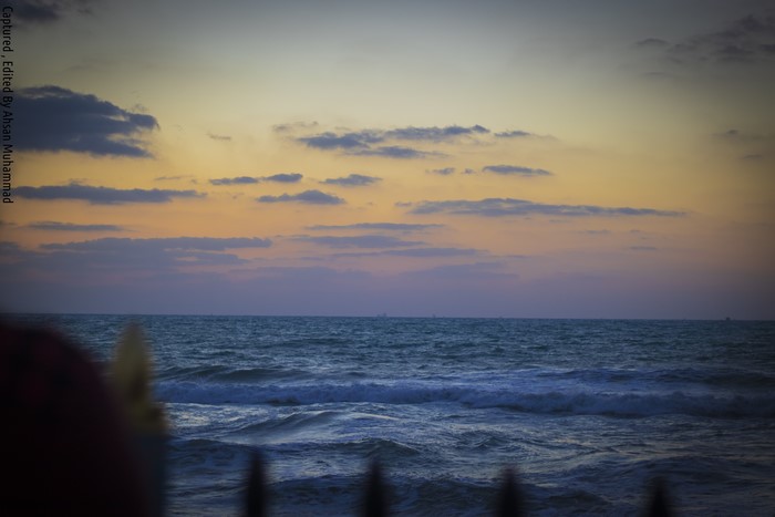 4K Sea with Clouds at Sunset