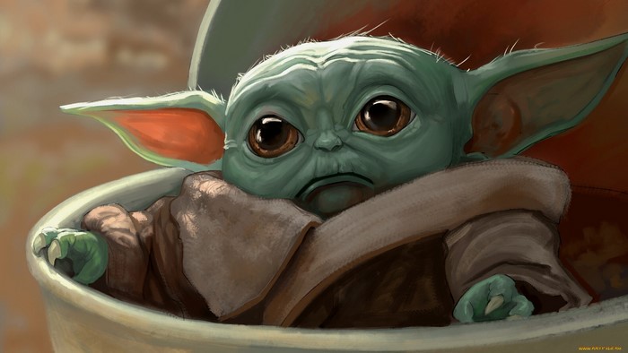 Baby Yoda from The Mandalorian artwork