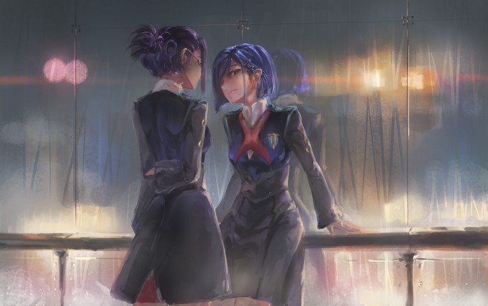 Ichigo and Ikuno from Darling in the FranXX
