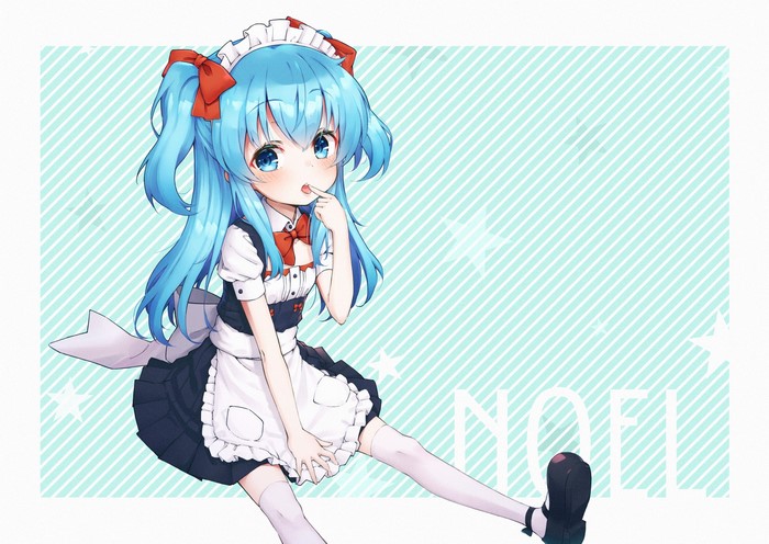 Noel from Sora no Method in a maid outfit