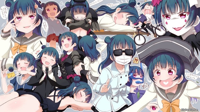 Tsushima Yoshiko from Love Live! collage