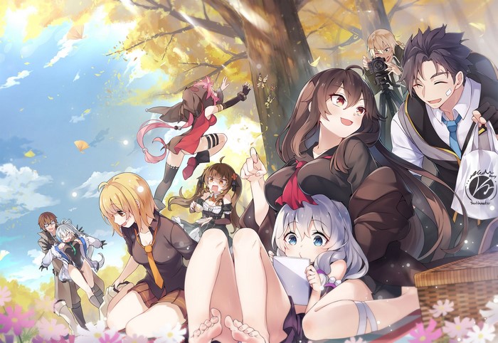 Soulworker characters enjoying a picnic in autumn