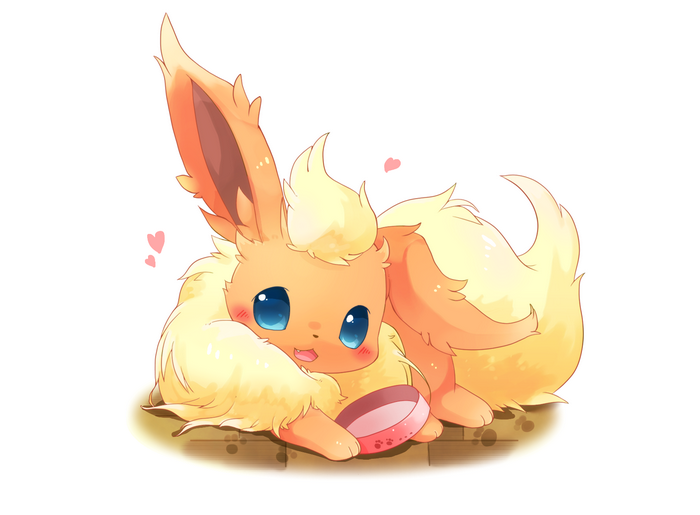 Cute Flareon from Pokémon with Blue Eyes