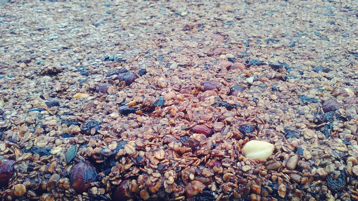 Granola with nuts and raisins